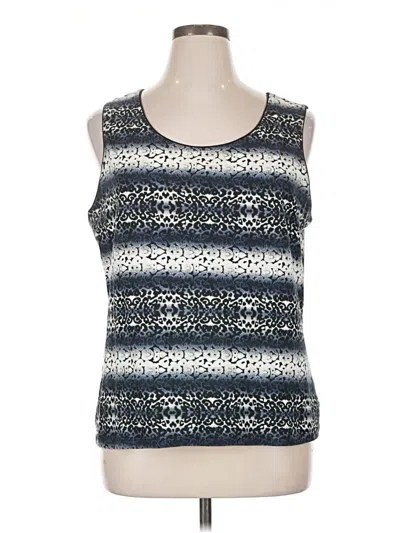 Pre-owned Kim Rogers Tank Top Blue Square Neckline Tops