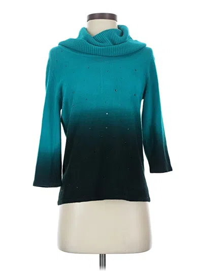 Pre-owned Kim Rogers Turtleneck Sweater In Teal