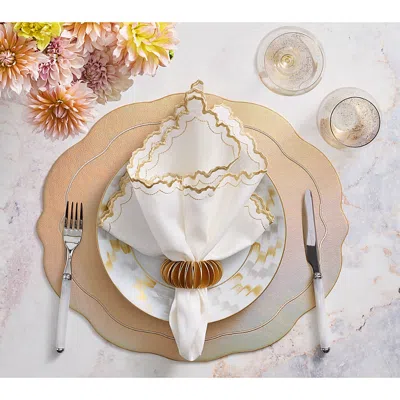 Kim Seybert Arches Embroidered Linen Napkin In Multi