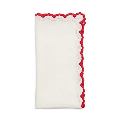 Kim Seybert Arches Embroidered Linen Napkin In White