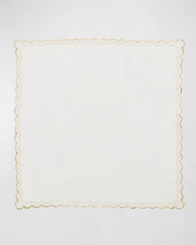 Kim Seybert Arches Golden Napkin In White