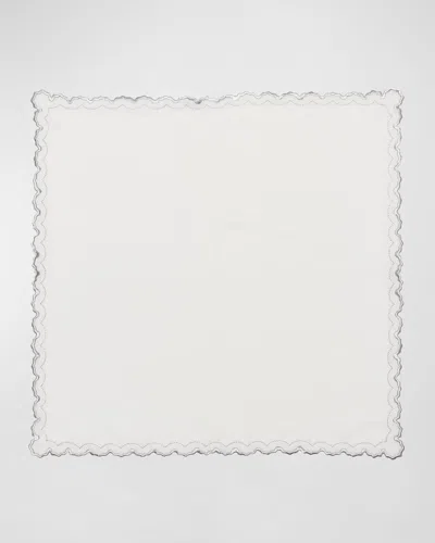 Kim Seybert Arches Silver Napkin In White