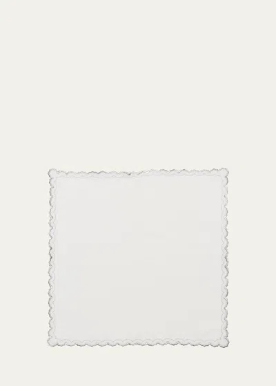 Kim Seybert Arches Silver Napkin In White/silver