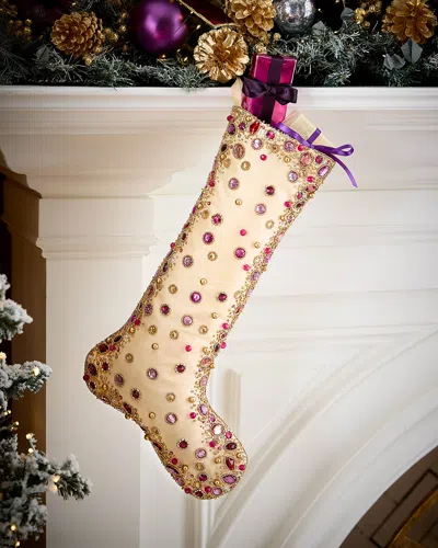 Kim Seybert Aurelia Beaded Christmas Stocking