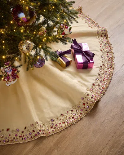 Kim Seybert Aurelia Beaded Christmas Tree Skirt