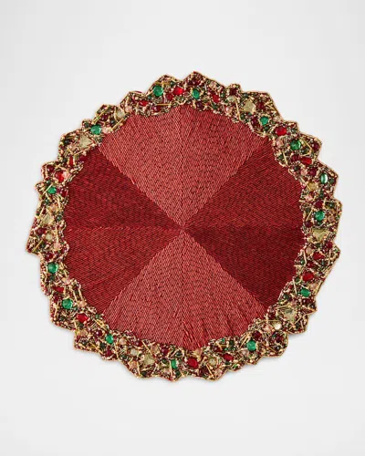 Kim Seybert Aurelia Beaded Placemat In Red