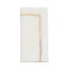 Kim Seybert Aurelia Napkin In White, Gold And Silver In Neutral