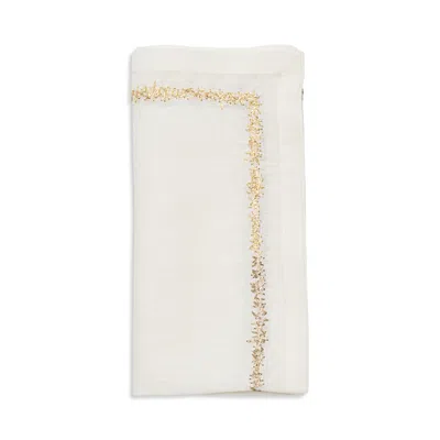 Kim Seybert Aurelia Napkin In White, Gold And Silver In Neutral