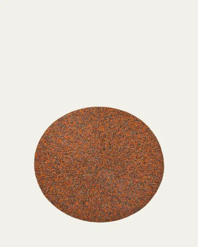 Kim Seybert Autumn Rush Beaded Placemat In Brown