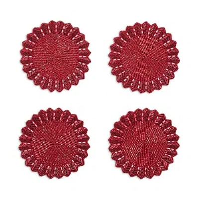 Kim Seybert Baccarat X  Etoile Coaster, Set Of 4 In A Gift Box In Red