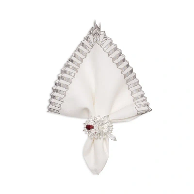 Kim Seybert Baccarat X  Etoile Napkin, Set Of 4 In A Gift Box In White