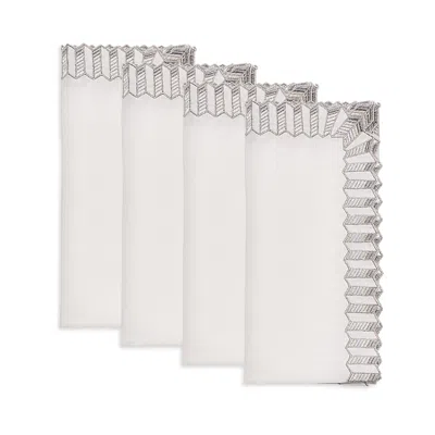 Kim Seybert Baccarat X  Etoile Napkin, Set Of 4 In A Gift Box In White/silver
