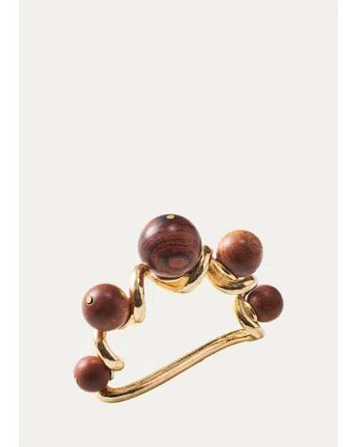 Kim Seybert Beaded Napkin Ring In Brown