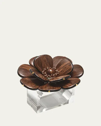 Kim Seybert Begonia Napkin Ring In Brown