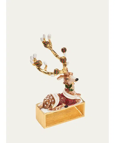 Kim Seybert Blitzen Christmas Napkin Rings, Set Of 4 In Gold