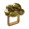 Kim Seybert Bonton Napkin Ring In Green And Gold In Gold