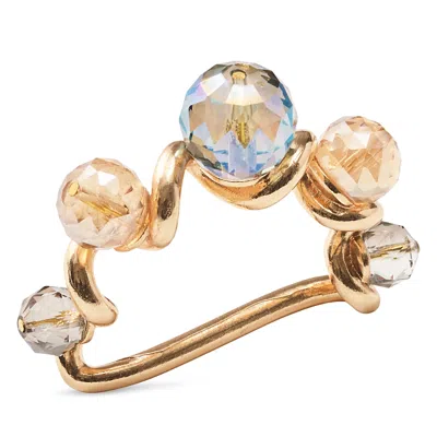 Kim Seybert Borealis Napkin Ring In Iridescent And Champagne In Gold