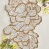 Kim Seybert Botanica Table Runner In White/gold/silver