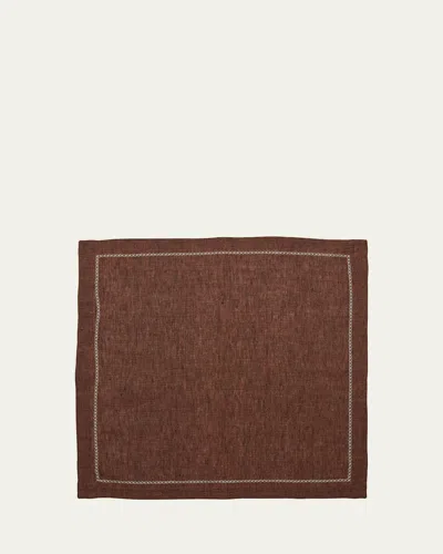 KIM SEYBERT BROWN SQUARE LINEN NAPKIN
