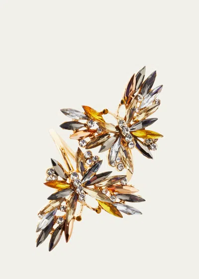 Kim Seybert Butterflies Napkin Ring, Set Of 4 In Champagne/crystal