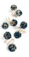 Kim Seybert Casbah Napkin Rings Set Of 4 Natural/blue In Blue