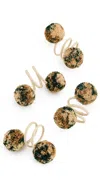 Kim Seybert Casbah Napkin Rings Set Of 4 Natural/green In Multi