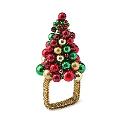 Kim Seybert Christmas Baubles Napkin Ring In Red/green