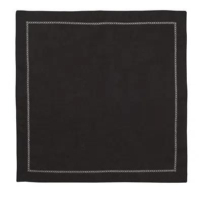 Kim Seybert Classic Linen Napkin, Set Of 4 In Black