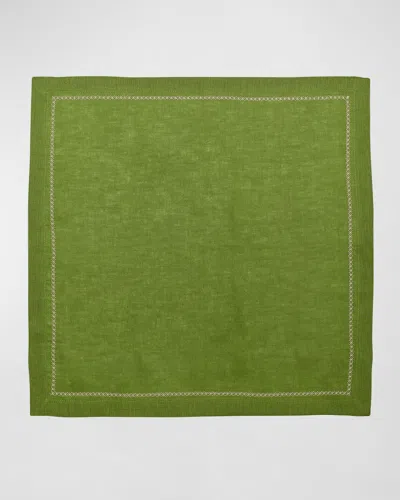 Kim Seybert Classic Spring Green Linen Napkin In Brown