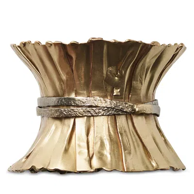 Kim Seybert Clinched Napkin Ring In Gold And Silver