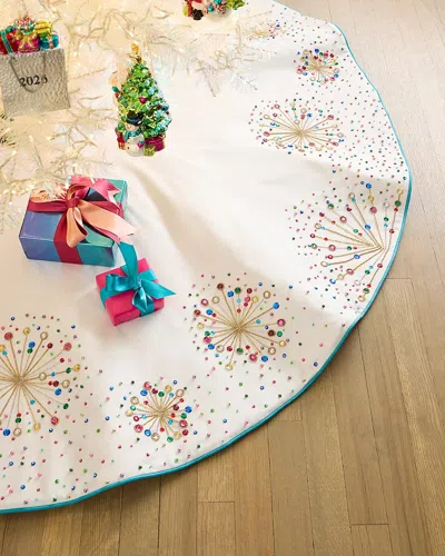 Kim Seybert Confetti Beaded Tree Skirt In Multi