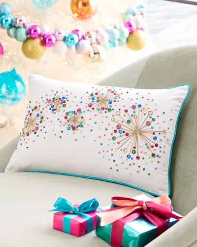 Kim Seybert Confetti Burst Beaded Decorative Pillow, 14" X 22" In Multi