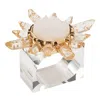 Kim Seybert Coronet Napkin Ring, Set Of 4 In Gold/ Crystal