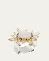 Kim Seybert Coronet Napkin Ring, Set Of 4 In Gold/crystal