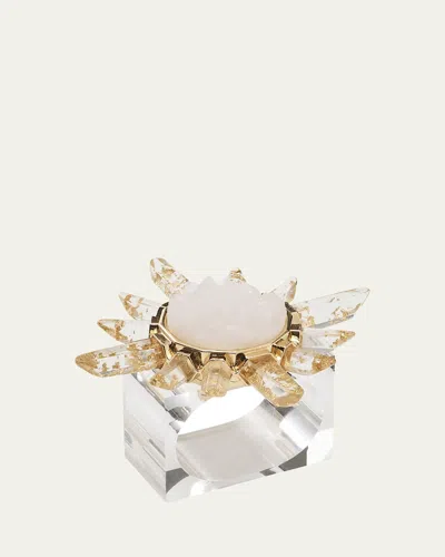 Kim Seybert Coronet Napkin Ring, Set Of 4 In Gold/crystal