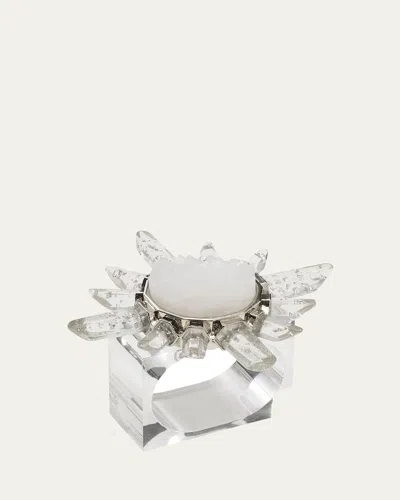Kim Seybert Coronet Napkin Ring, Set Of 4 In Silvercrystal
