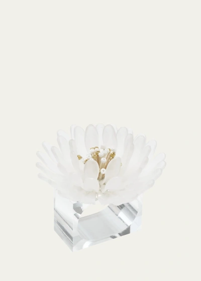 Kim Seybert Cosmos Napkin Rings, Set Of 4 In Whitegold
