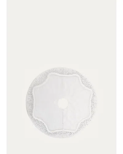 Kim Seybert Crystal Drops Tree Skirt In White
