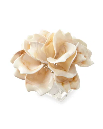Kim Seybert Dahlia Napkin Ring In White