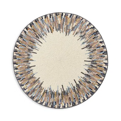 Kim Seybert Diadem Placemat In Ivory And Blue In Multi