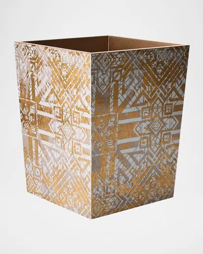 Kim Seybert Distressed Wastebasket In Gold