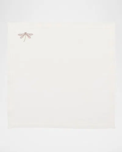 Kim Seybert Dragonfly Linen Napkin In White
