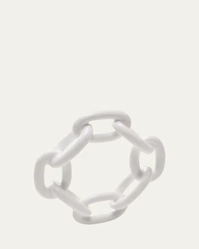 Kim Seybert Enamel Chain Link Napkin Ring In White