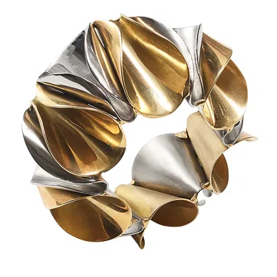 Kim Seybert Enigma Napkin Ring, Set Of 4 In Gold/ Silver