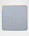 Kim Seybert Fiesta Scalloped Seersucker Napkin In Multi