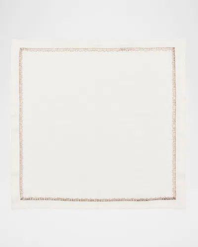 Kim Seybert Filament Embroidered Linen Napkin In White/multi