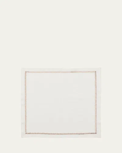 Kim Seybert Filament Embroidered Linen Napkin In White/multi