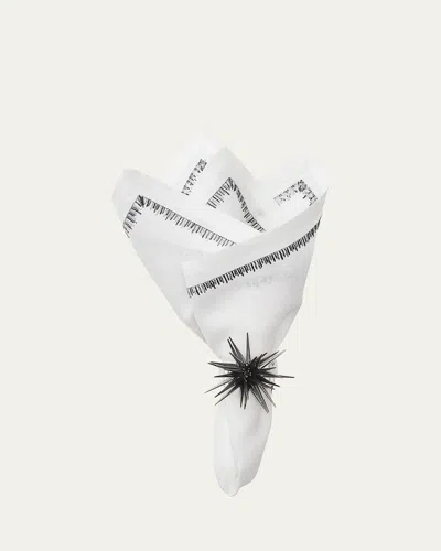 Kim Seybert Filament Embroidered Linen Napkin In Black