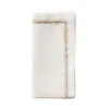 Kim Seybert Filament Linen Napkin In White/gold