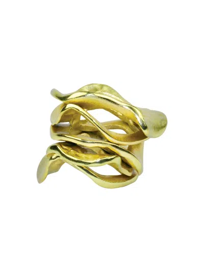 Kim Seybert Flux Napkin Ring In Gold
